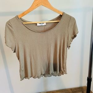 Double Zero Lettuce Trimmed Cropped Tshirt